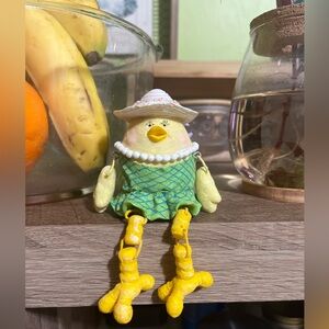 Yellow Chick Figurine with Hat and Dress